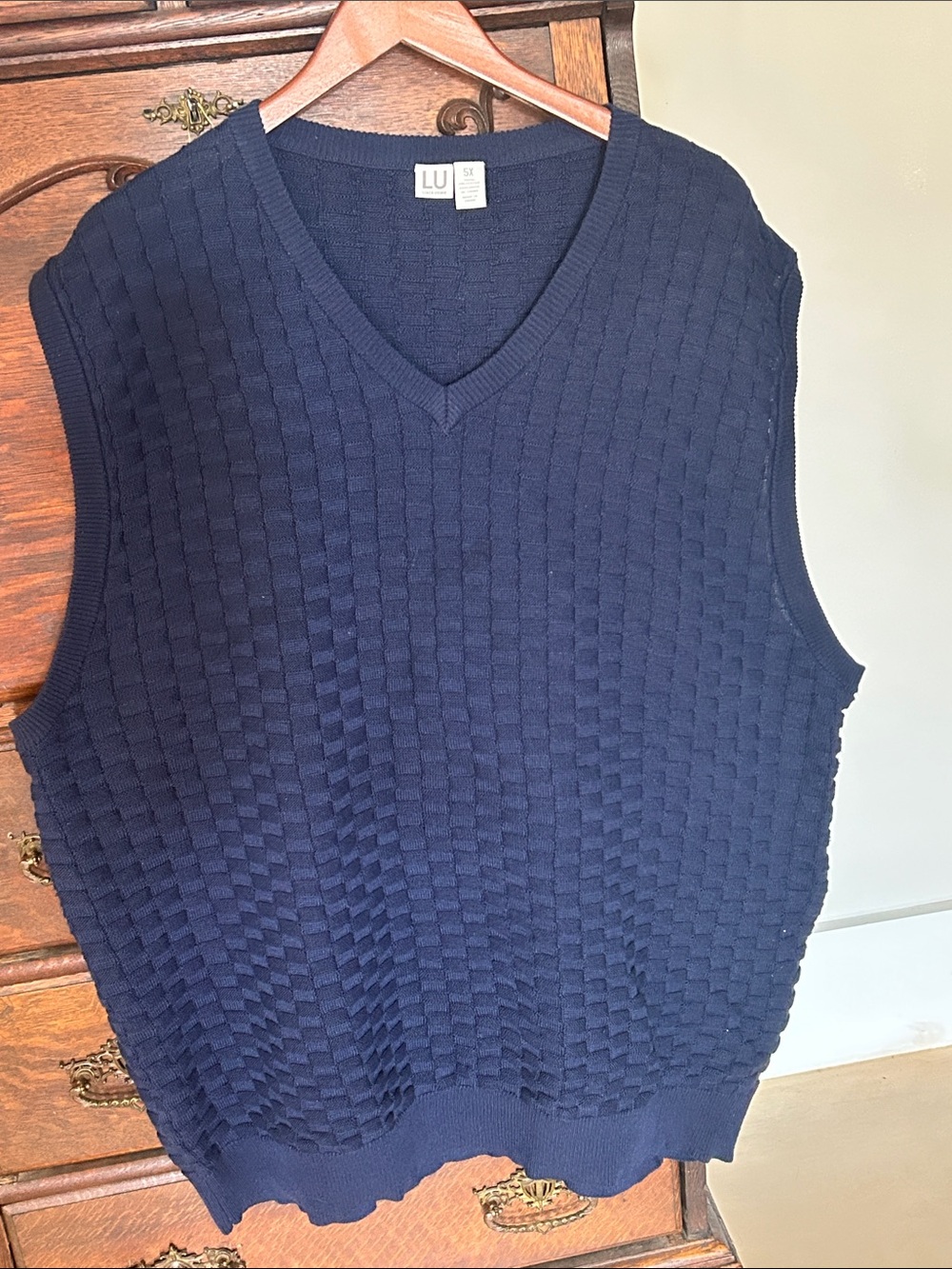 Men’s Dark Blue V-Neck Sweater Vest